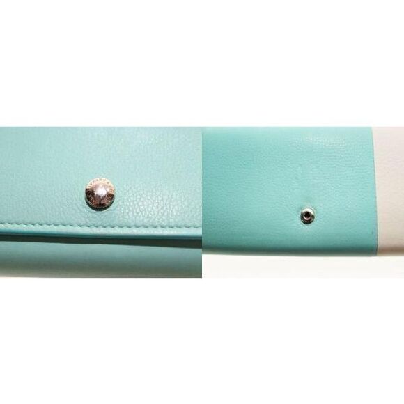 Tiffany & Co Tiffany & CO Continental Flap Bicolor Wallet Long Wallet Leather - Picture 6 of 9